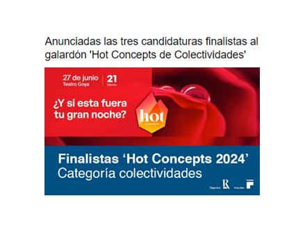 Anunciadas las tres candidaturas finalistas al galardón ‘Hot Concepts de Colectividades’