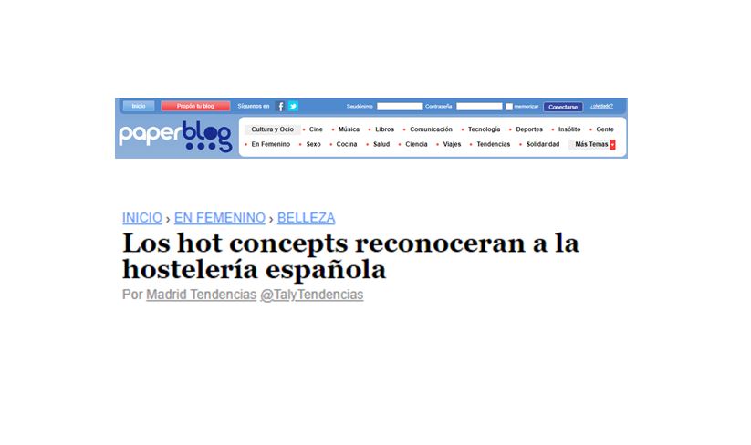 Los hot concepts reconoceran a la hostelería española