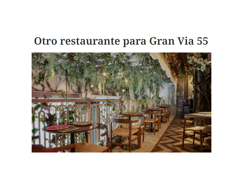 Otro restaurante para Gran Vía