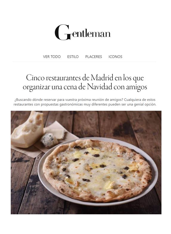 Cinco restaurantes de Madrid en los que organizar una cena de Navidad con amigos